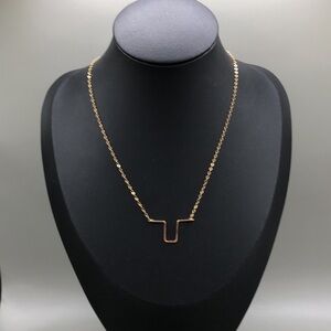 Vella Mode U You Shape Bar Necklace Dainty 14k GF Gold Filled Self Love Care